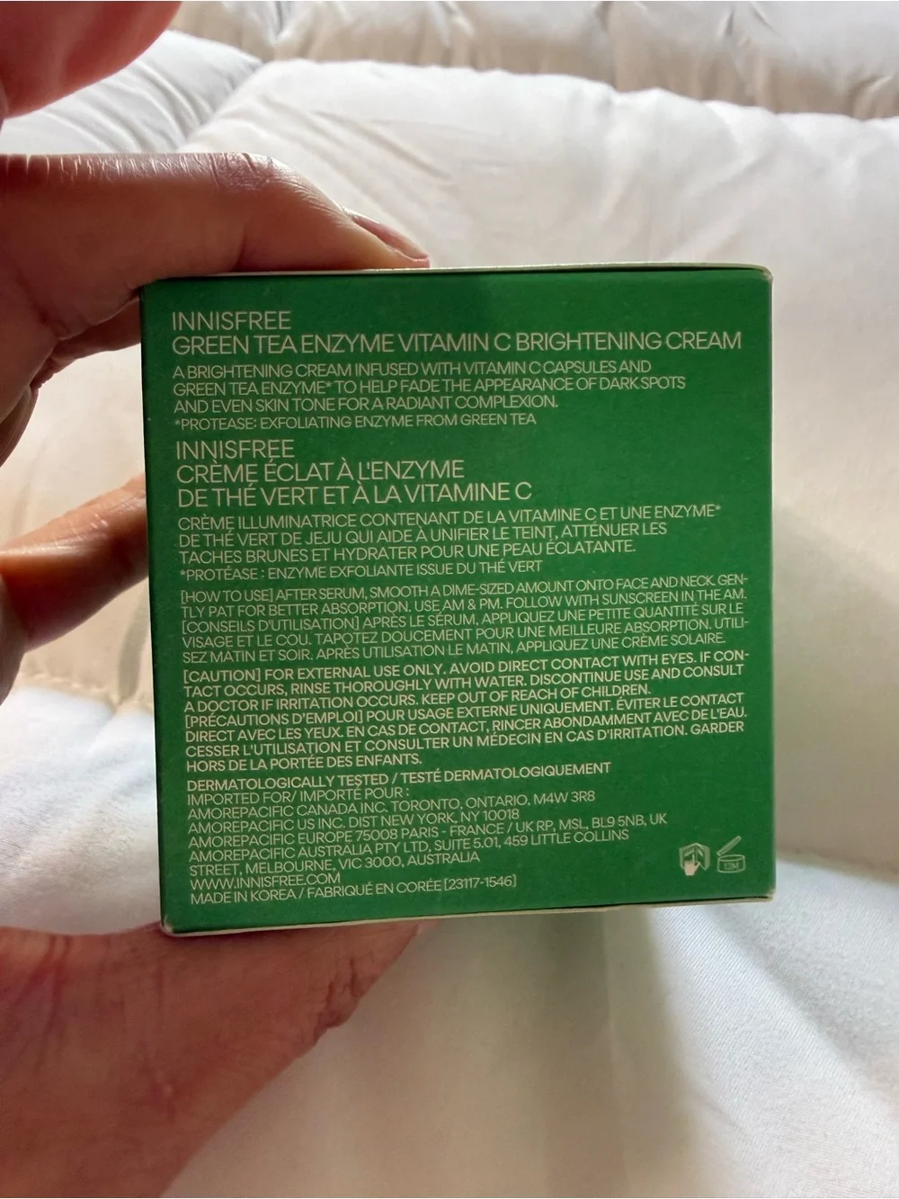 Innisfree Green Tea Enzyme Vitamin C Brightening Cream — White/Yellow